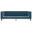 daybed med udtræk og skuffer 90x200 cm velour blå