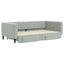 daybed med udtræk og skuffer 100x200 cm velour lysegrå
