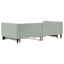 daybed med udtræk og skuffer 100x200 cm velour lysegrå