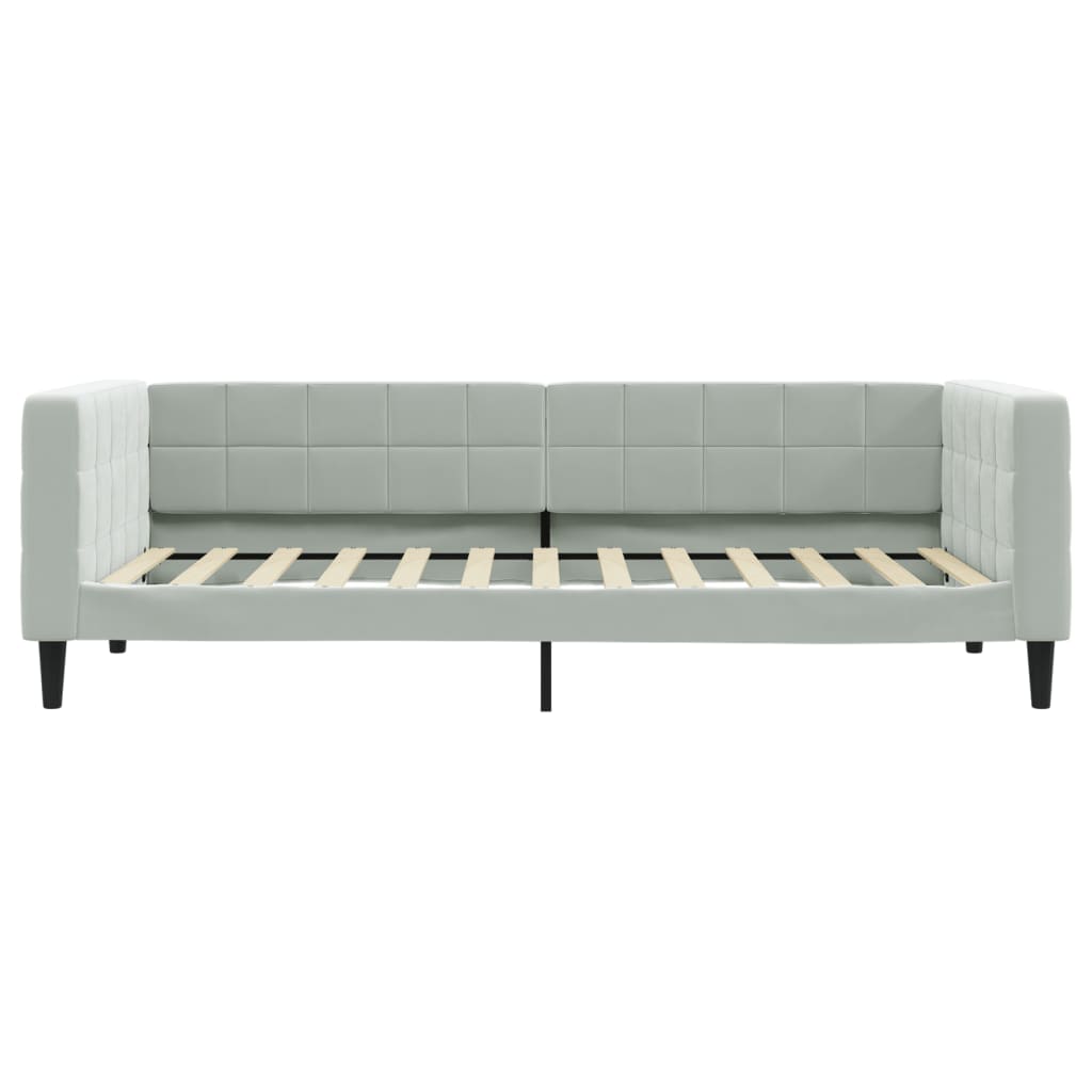 daybed med udtræk og skuffer 100x200 cm velour lysegrå