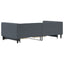 daybed med udtræk og skuffer 100x200 cm velour mørkegrå