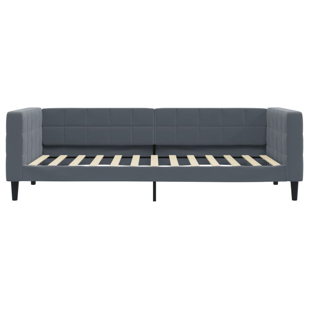 daybed med udtræk og skuffer 100x200 cm velour mørkegrå