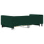 daybed med udtræk og skuffer 100x200 cm velour mørkegrøn