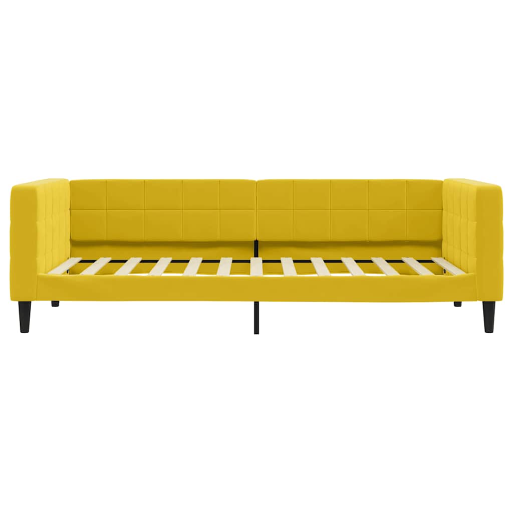 daybed med udtræk og skuffer 100x200 cm velour gul