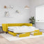 daybed med udtræk og skuffer 100x200 cm velour gul