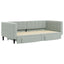 daybed med udtræk og skuffer 90x190 cm velour lysegrå