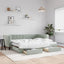 daybed med udtræk og skuffer 90x190 cm velour lysegrå