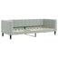 daybed med udtræk og skuffer 80x200 cm velour lysegrå