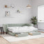 daybed med udtræk og skuffer 80x200 cm velour lysegrå
