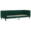 daybed med udtræk og skuffer 80x200 cm velour mørkegrøn