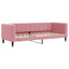daybed med udtræk og skuffer 80x200 cm velour lyserød