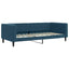 daybed med udtræk og skuffer 90x200 cm velour blå