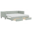 daybed med udtræk og skuffer 90x200 cm velour lysegrå