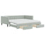 daybed med udtræk og skuffer 100x200 cm velour lysegrå