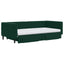 daybed med udtræk og skuffer 100x200 cm velour mørkegrøn