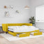 daybed med udtræk og skuffer 100x200 cm velour gul