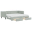 daybed med udtræk og skuffer 90x190 cm velour lysegrå