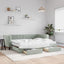daybed med udtræk og skuffer 90x190 cm velour lysegrå