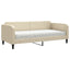 daybed med madras 90x200 cm stof cremefarvet