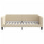 daybed med madras 90x200 cm stof cremefarvet