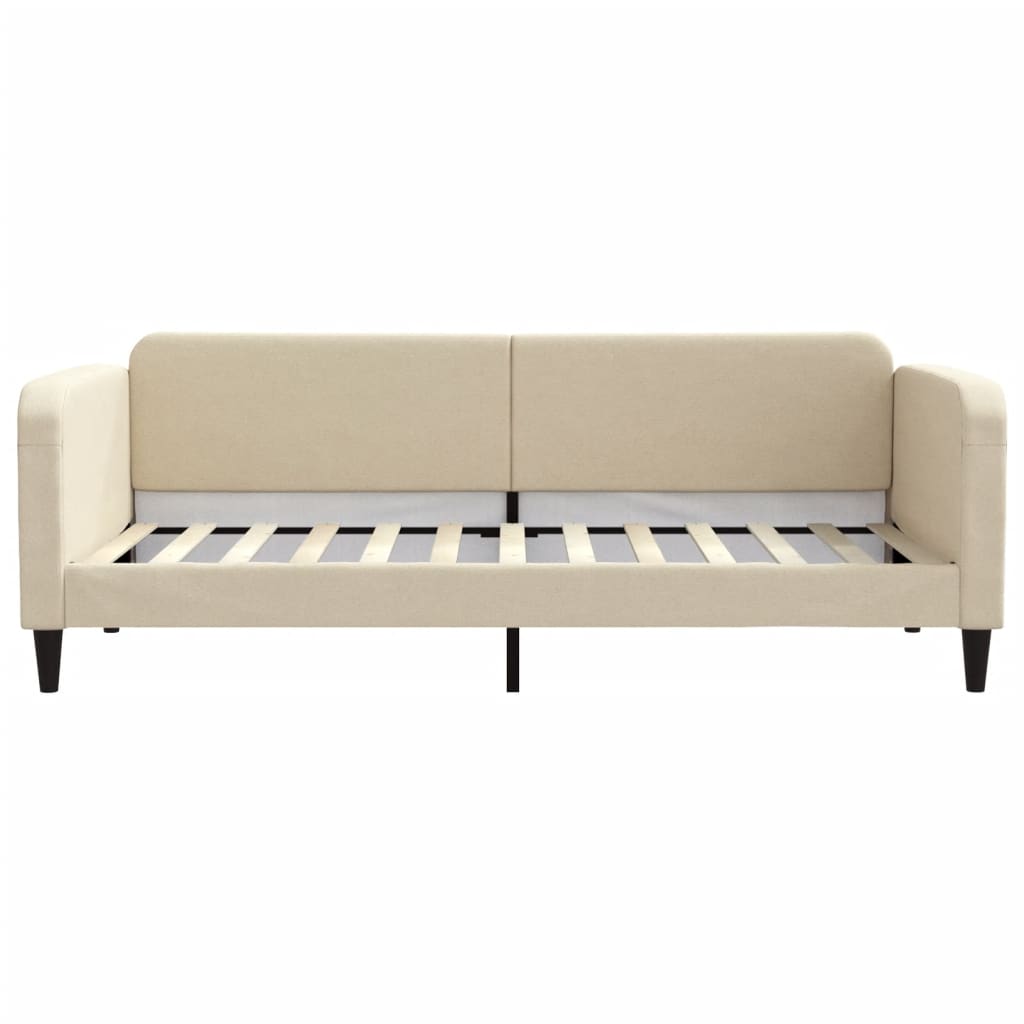 daybed med madras 90x200 cm stof cremefarvet