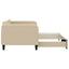 daybed med udtræk 90x200 cm stof cremefarvet
