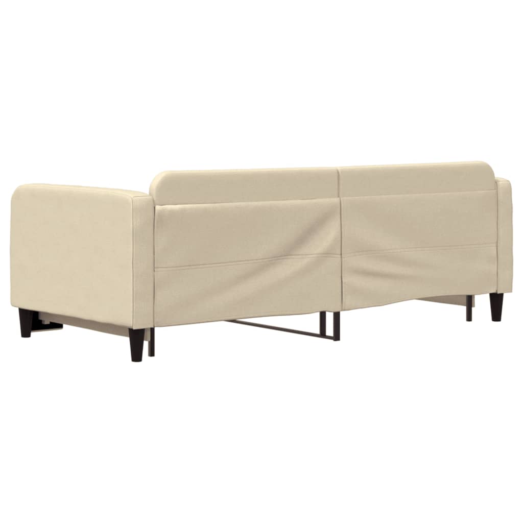 daybed med udtræk 90x200 cm stof cremefarvet
