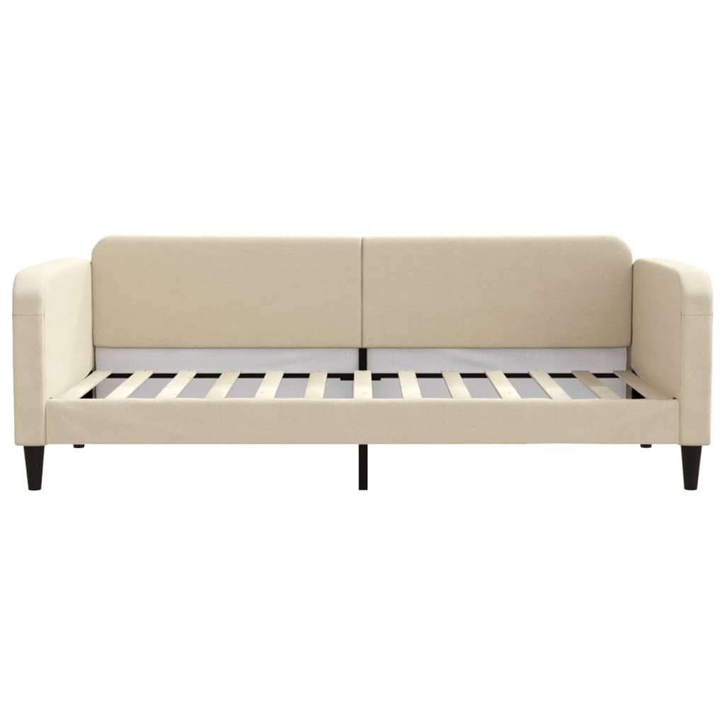 daybed med udtræk 90x200 cm stof cremefarvet