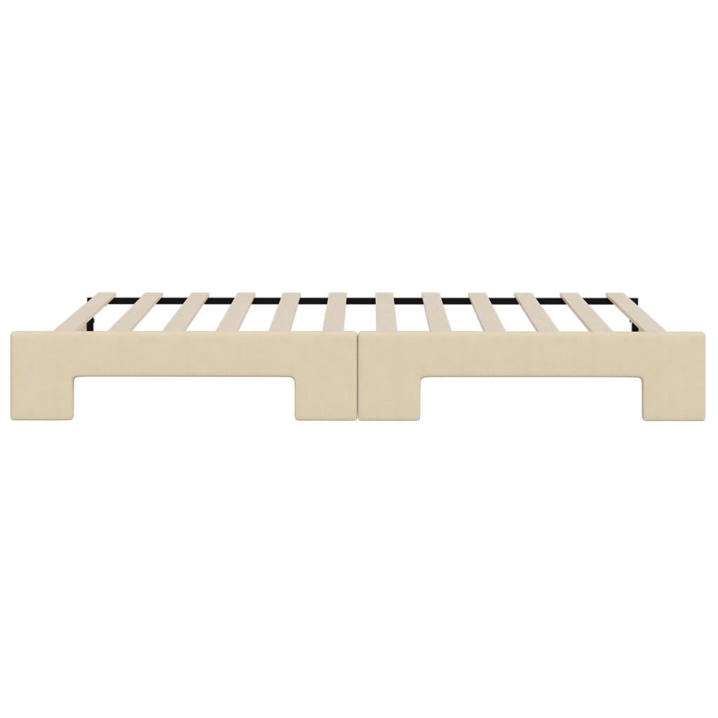 daybed med udtræk 90x200 cm stof cremefarvet
