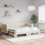 daybed med udtræk 90x200 cm stof cremefarvet
