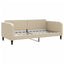 daybed med udtræk og madras 90x200 cm stof cremefarvet
