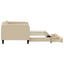 daybed med udtræk og skuffer 90x200 cm stof cremefarvet