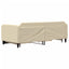 daybed med udtræk og skuffer 90x200 cm stof cremefarvet