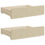 daybed med udtræk og skuffer 90x200 cm stof cremefarvet