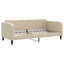 daybed med udtræk og skuffer 90x200 cm stof cremefarvet
