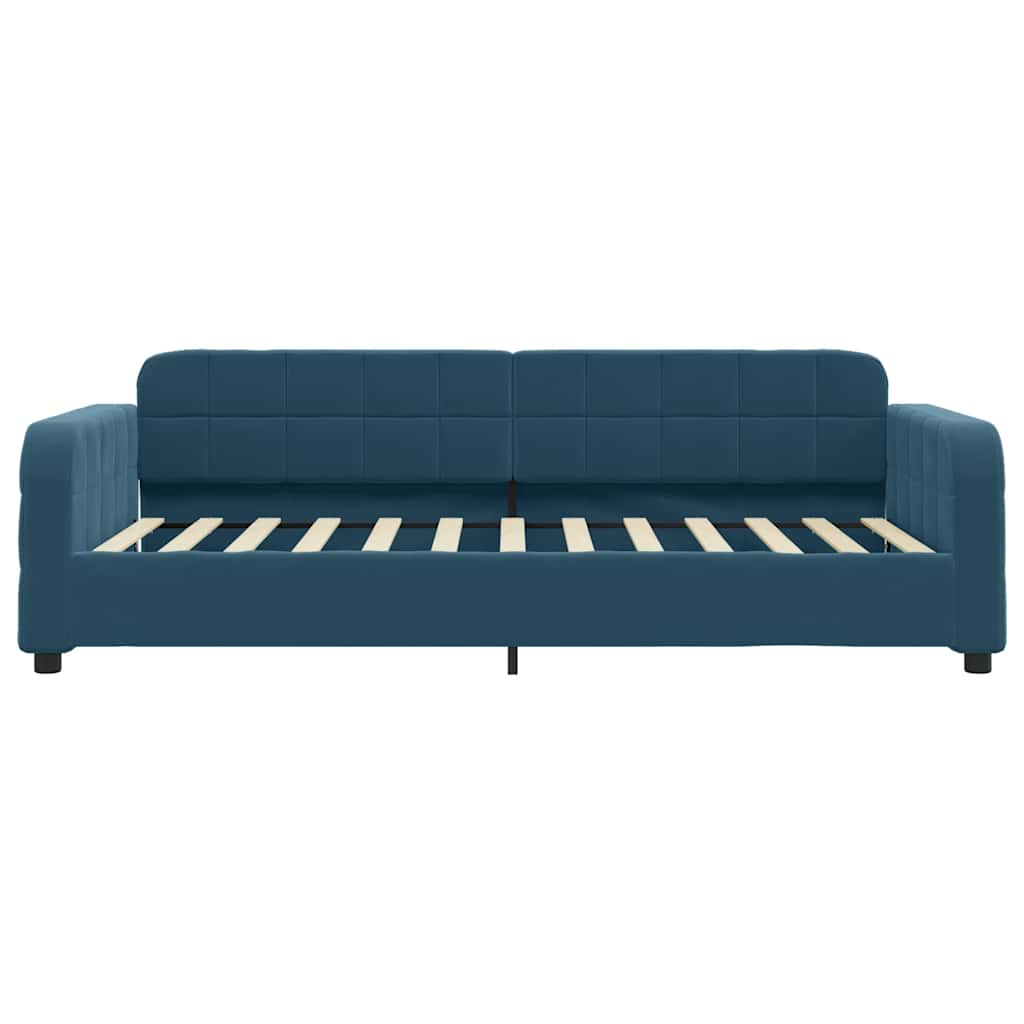 daybed med madras 100x200 cm velour blå