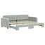 daybed med udtræk 80x200 cm velour lysegrå