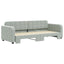 daybed med udtræk 80x200 cm velour lysegrå