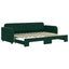 daybed med udtræk 80x200 cm velour mørkegrøn