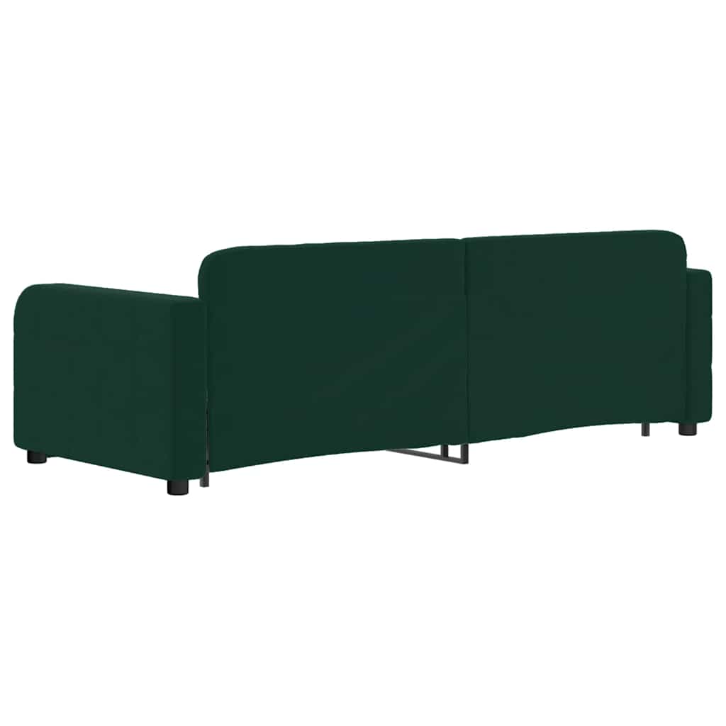 daybed med udtræk 80x200 cm velour mørkegrøn