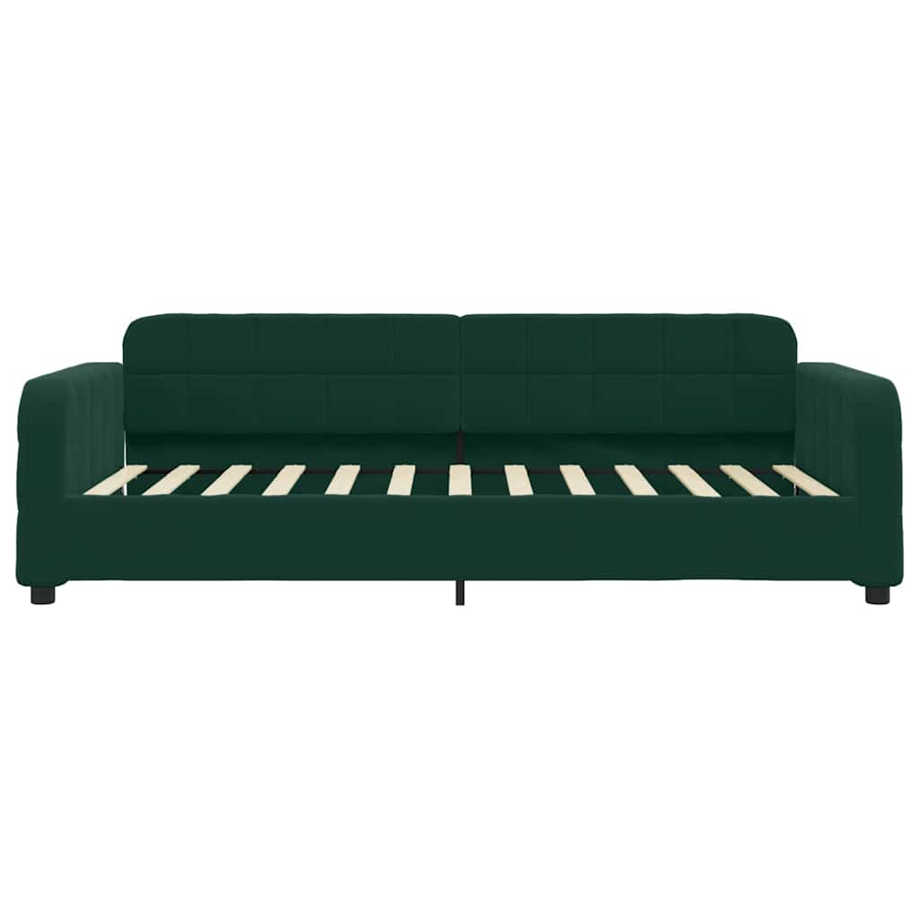 daybed med udtræk 80x200 cm velour mørkegrøn