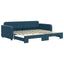 daybed med udtræk 90x200 cm velour blå