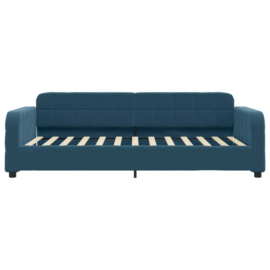 daybed med udtræk 90x200 cm velour blå