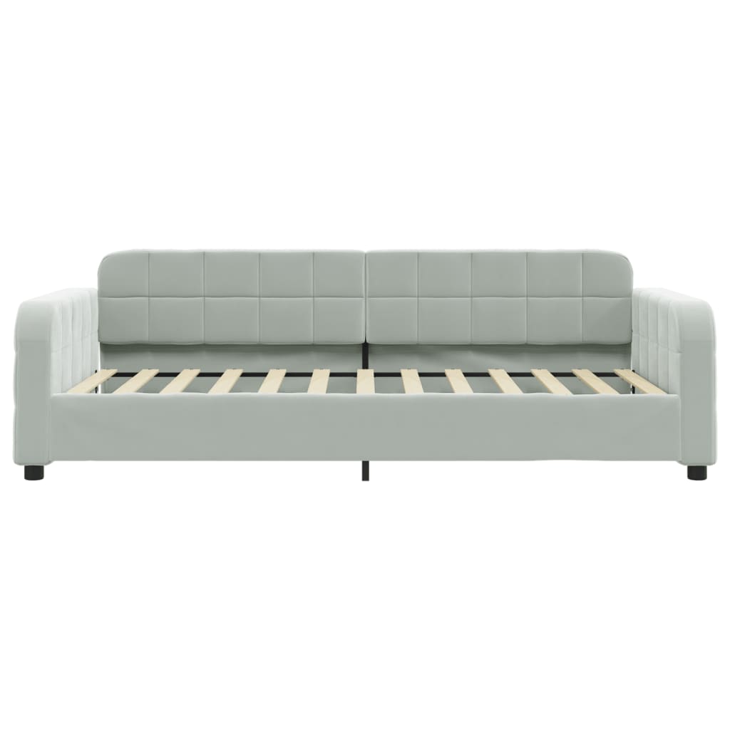 daybed med udtræk 90x200 cm velour lysegrå