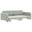 daybed med udtræk 100x200 cm velour lysegrå