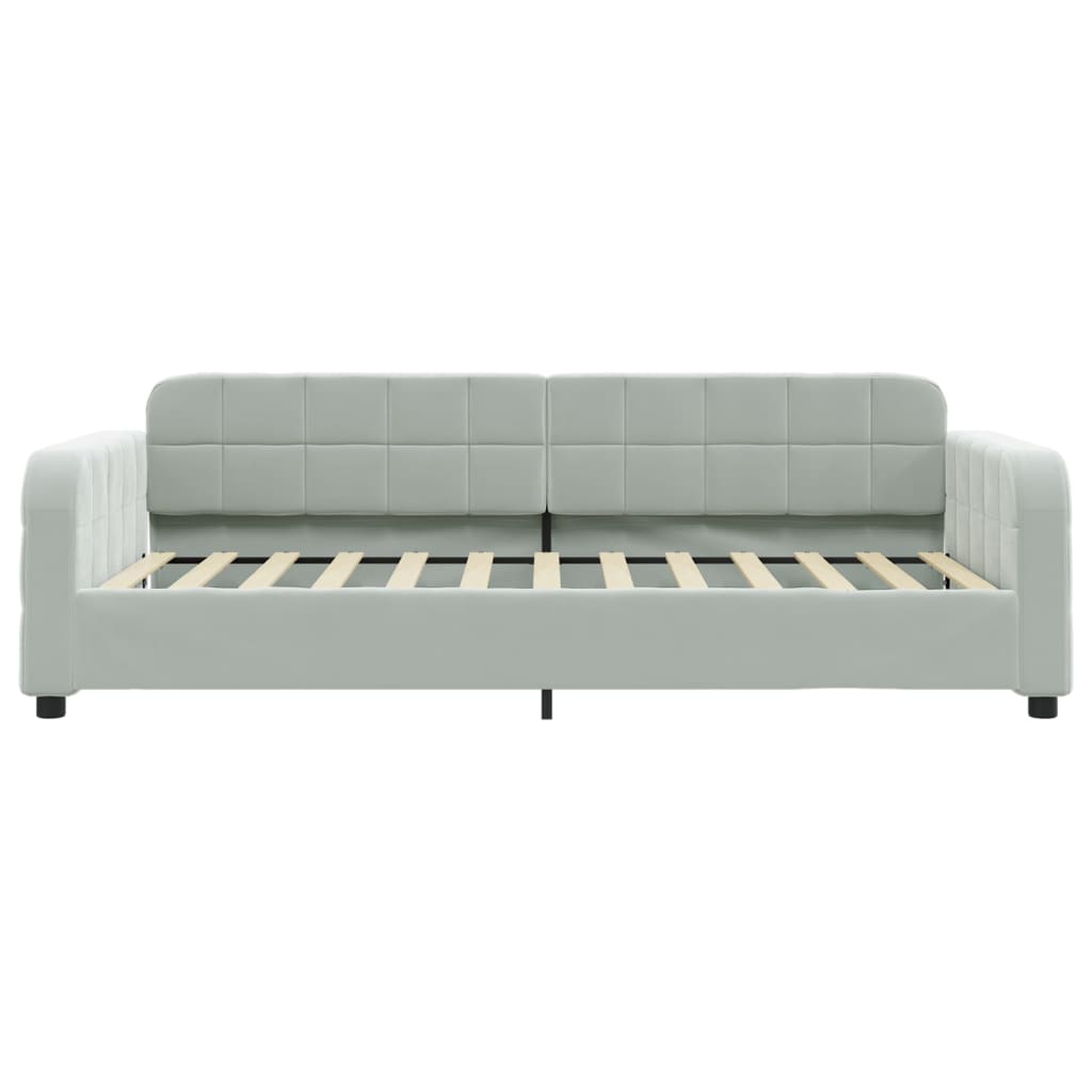 daybed med udtræk 100x200 cm velour lysegrå