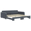 daybed med udtræk 100x200 cm velour mørkegrå