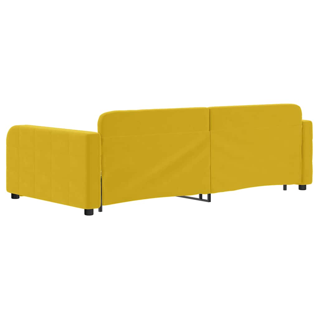daybed med udtræk 100x200 cm velour gul
