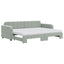 daybed med udtræk og madras 80x200 cm velour lysegrå