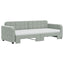 daybed med udtræk og madras 80x200 cm velour lysegrå